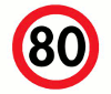 Image : panneau de limitation de vitesse 80 km/h